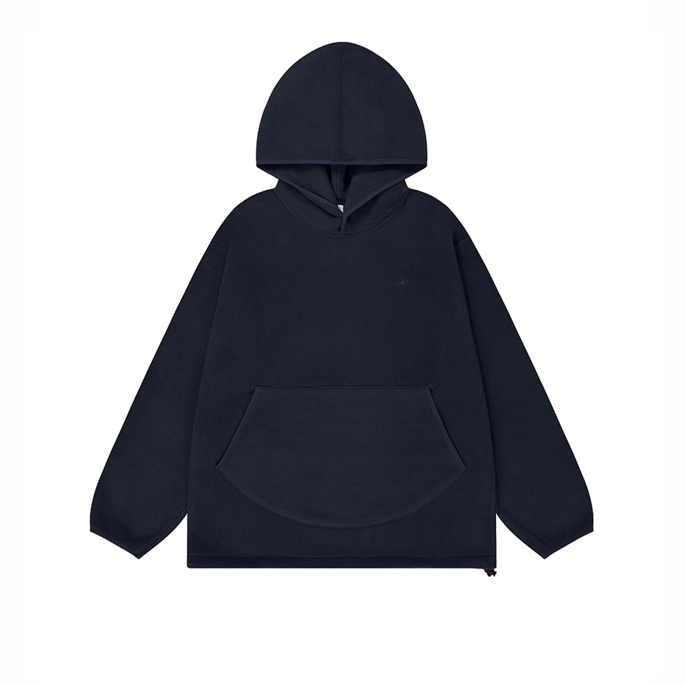 Sunrise fleece button hoodie navy