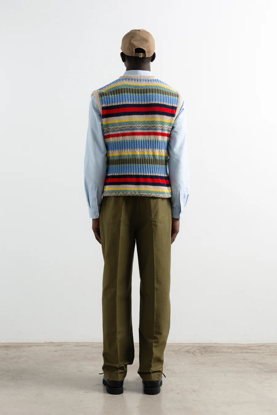 Multi-stripe off-white vest