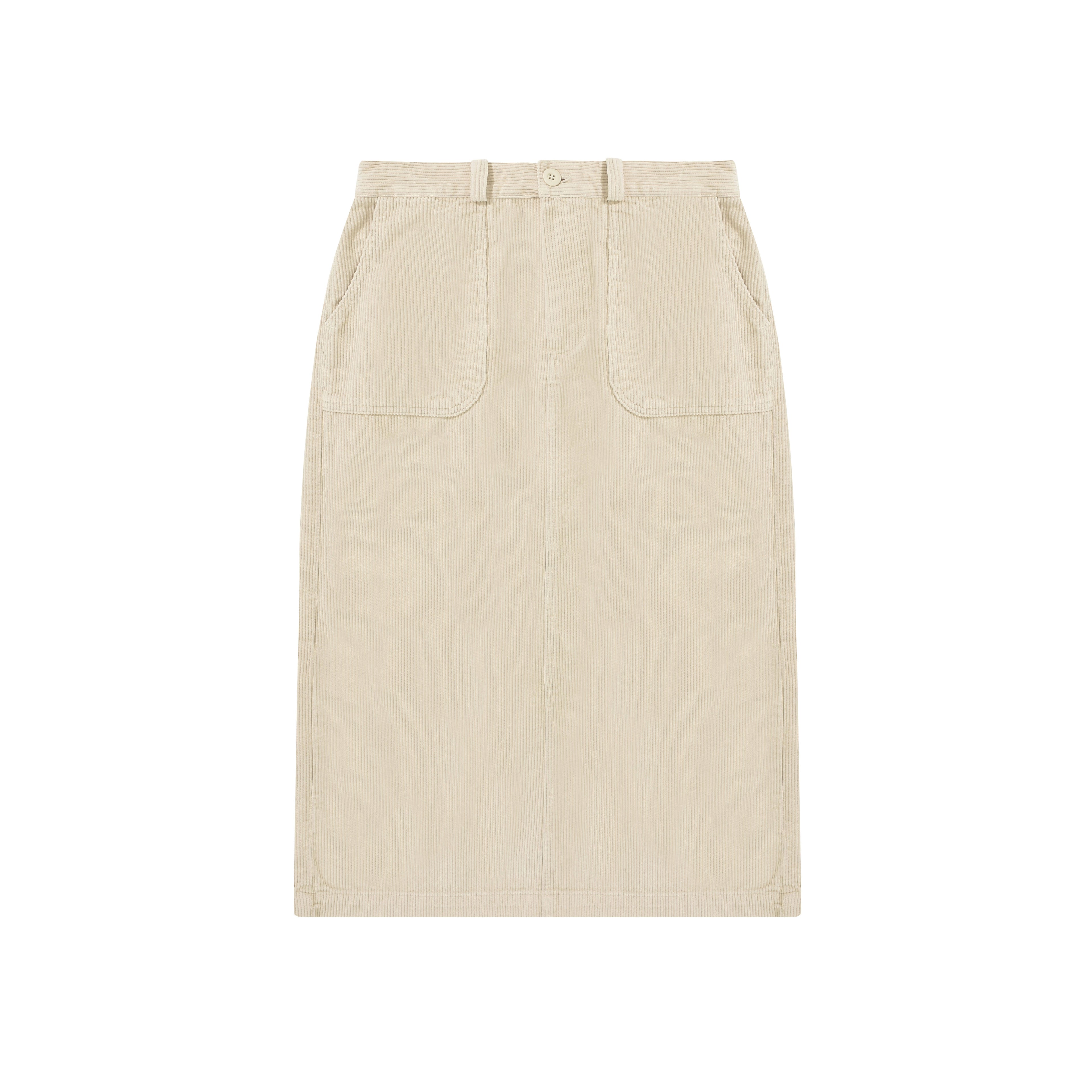 Cream corduroy fatigue skirt