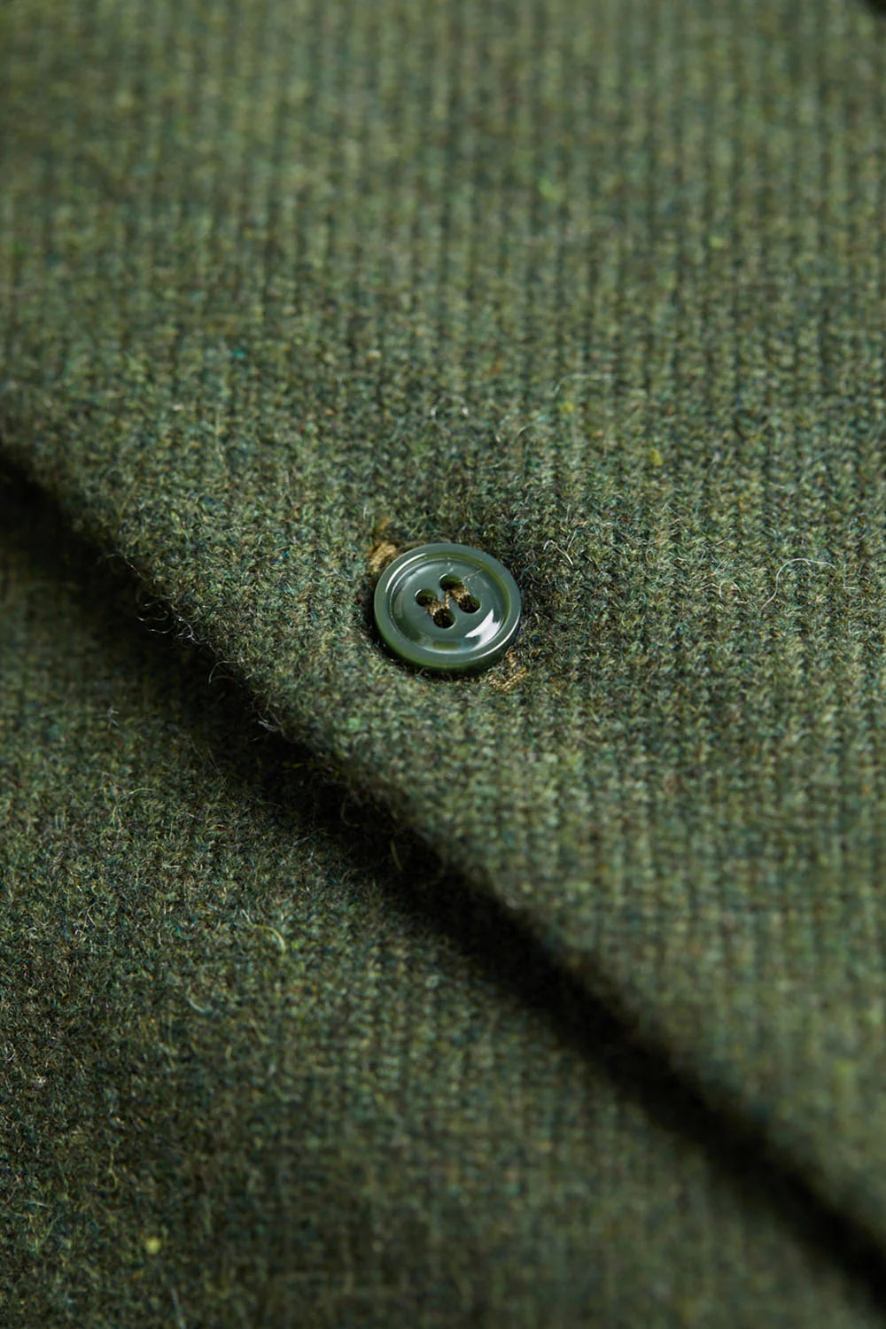 Solid khaki wool overshirt