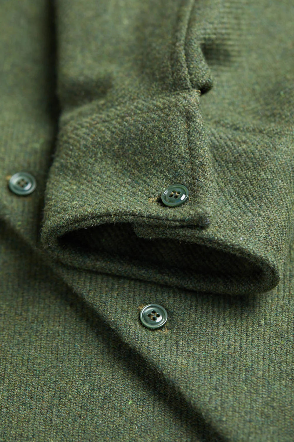 Solid khaki wool overshirt