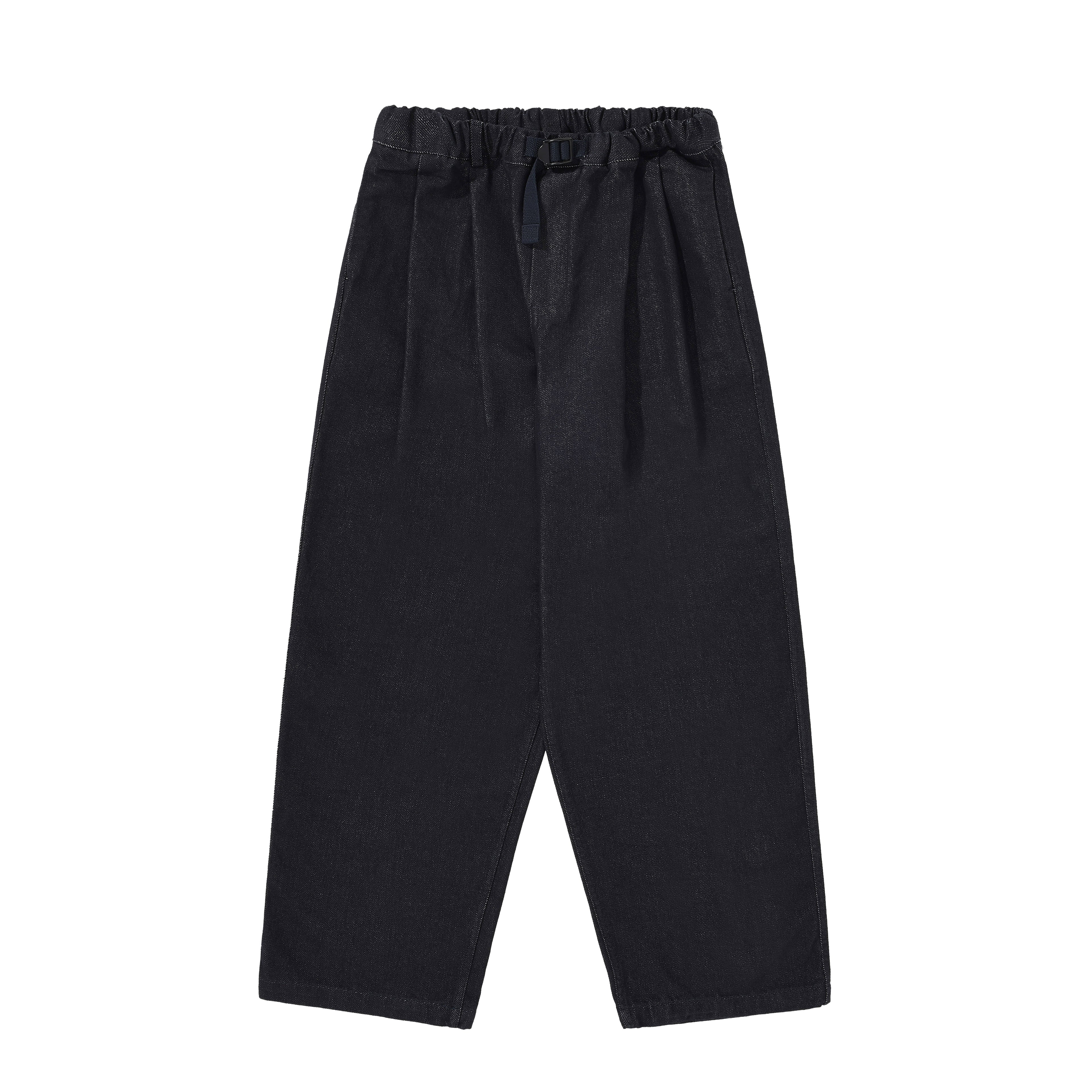 Two tuck wide deep indigo denim pants