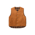 Reversible nylon check vest orange