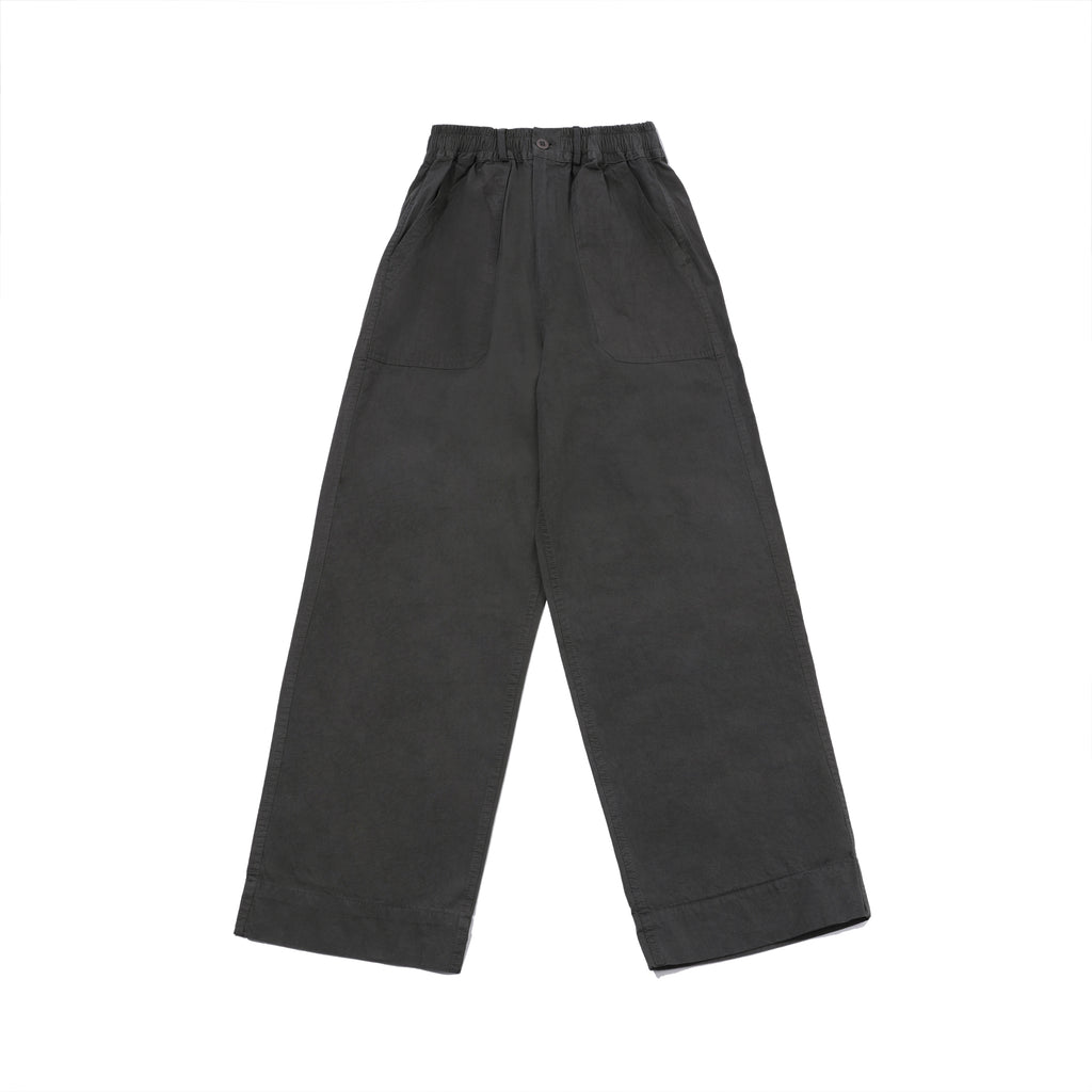 One-tuck wide fatigue pants charcoal