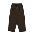 Two-tuck wide brown denim pants