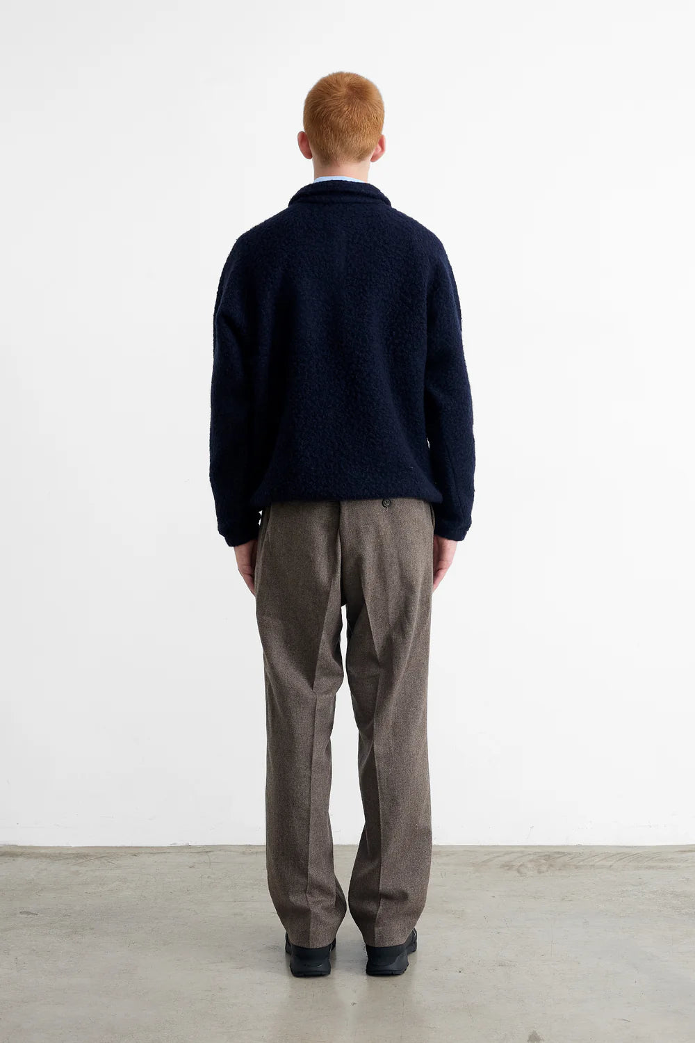 Unconventional navy zip polo