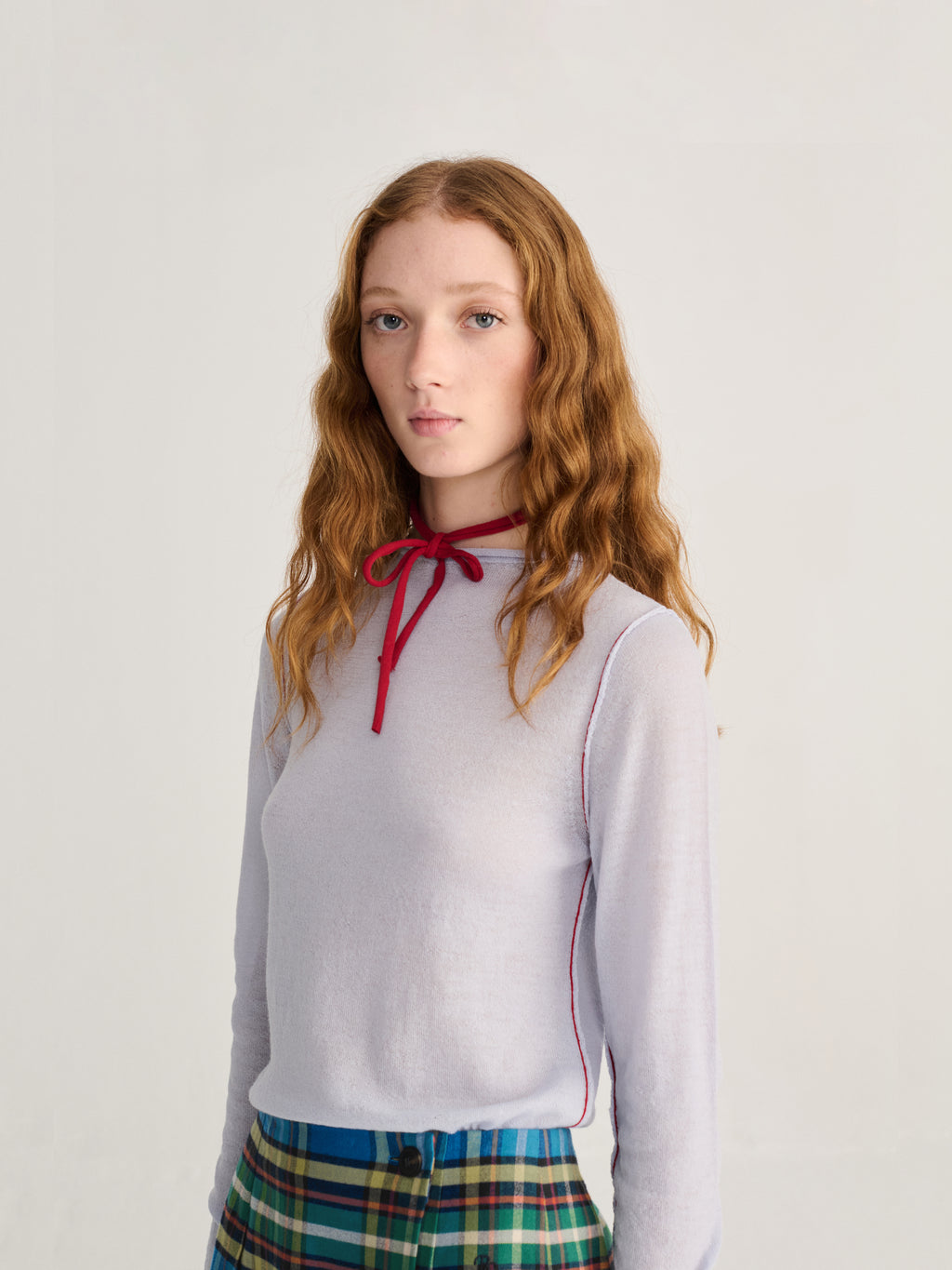 Turtleneck knitted merino jumper light blue