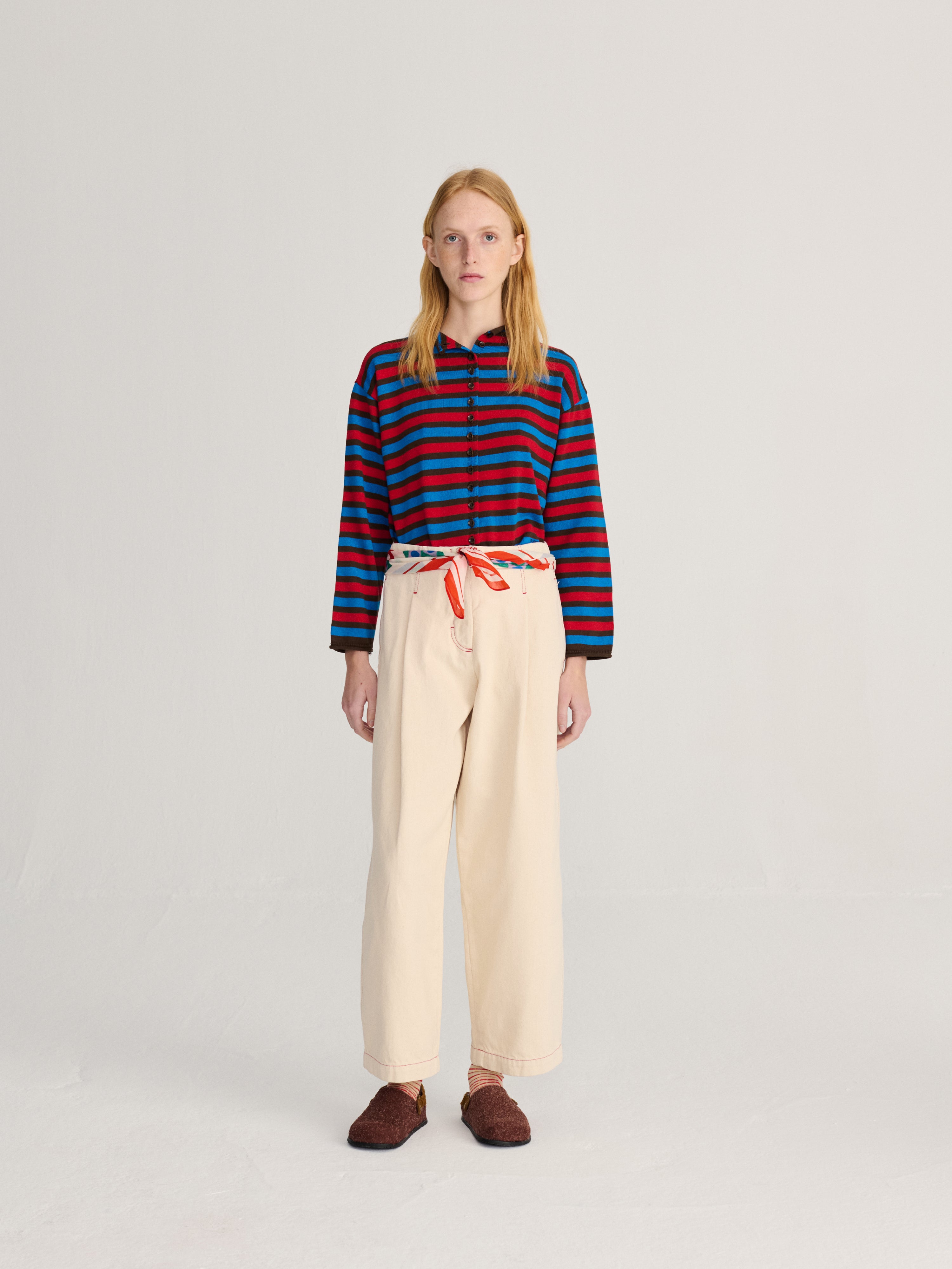 Striped cotton cardigan multi