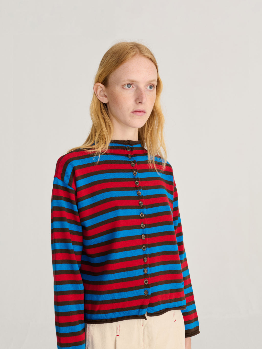 Striped cotton cardigan multi