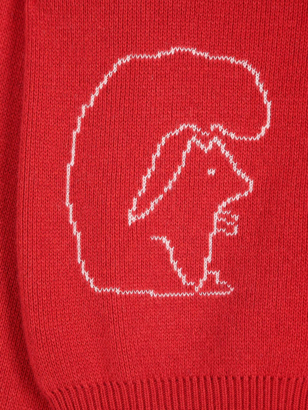 Forest scene wool blend polo cardigan red