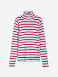 Striped turtleneck wool cotton jumper multi