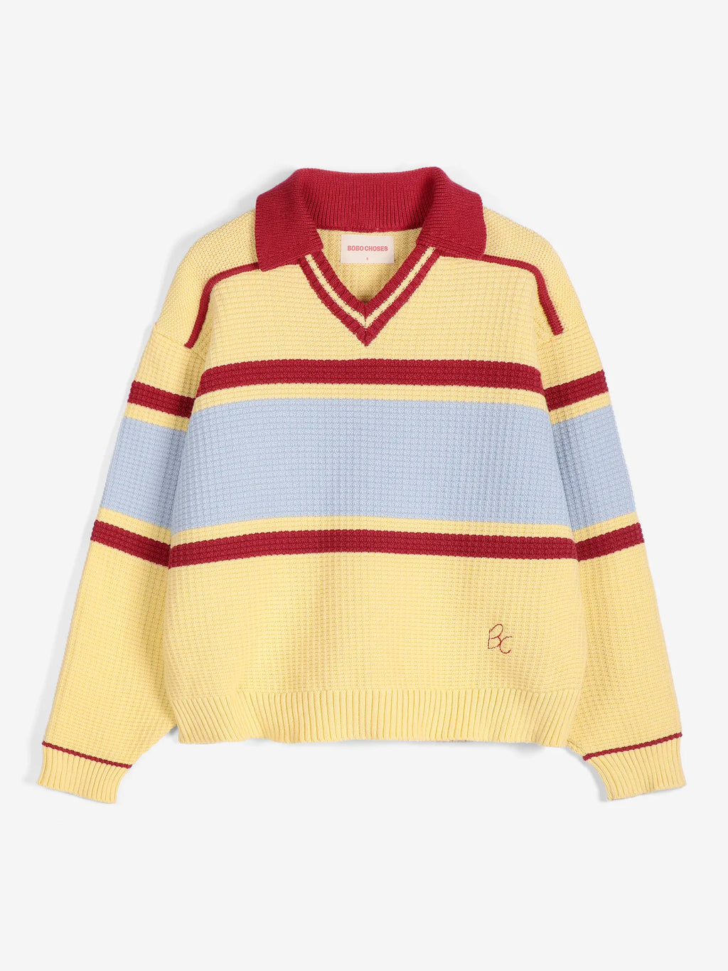 Structured wool cotton polo jumper