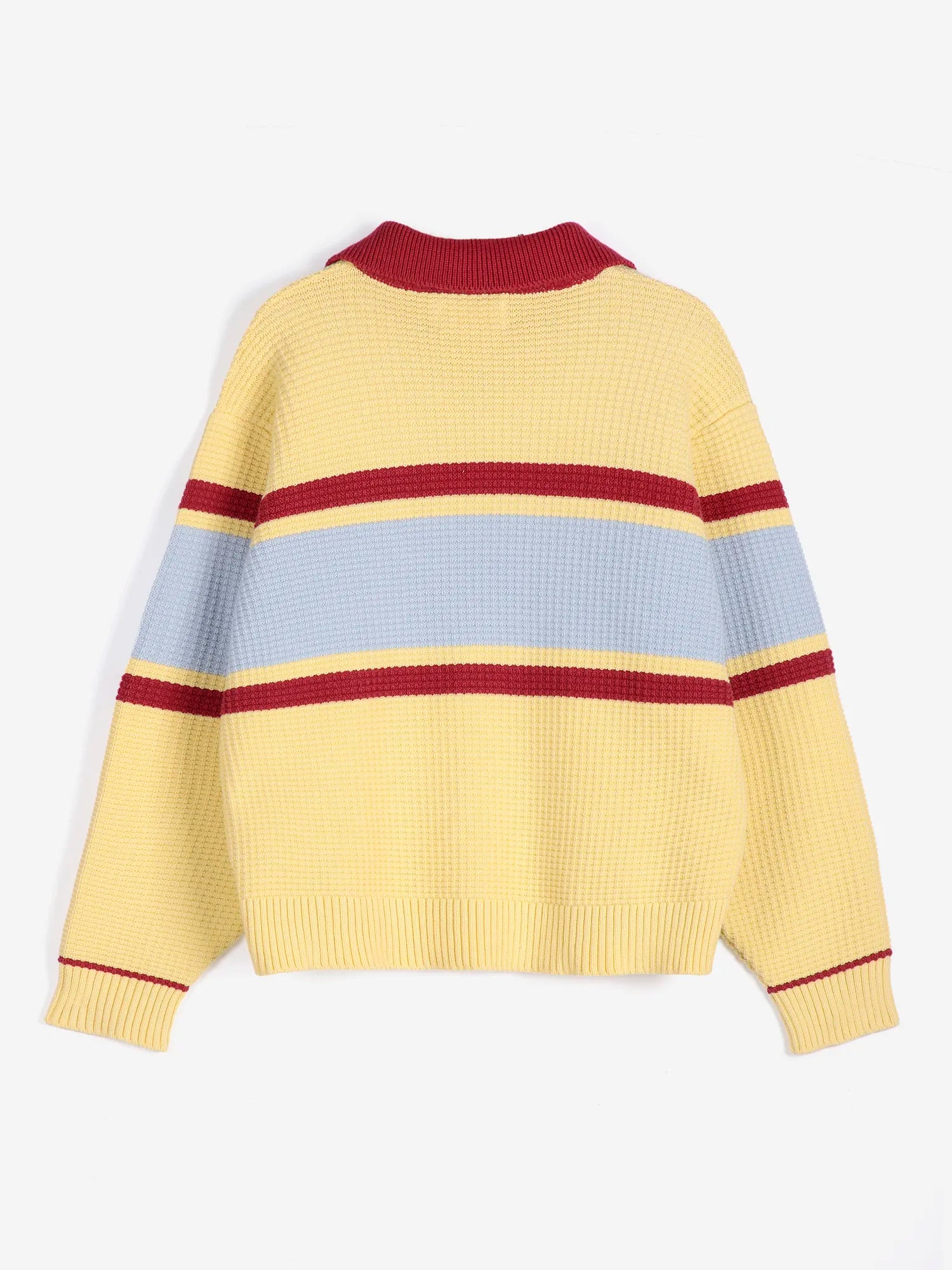 Structured wool cotton polo jumper
