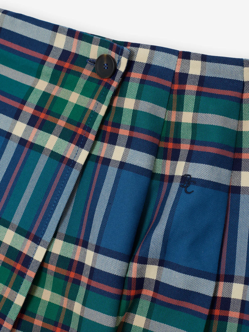 Tartan flannel pleated skirt