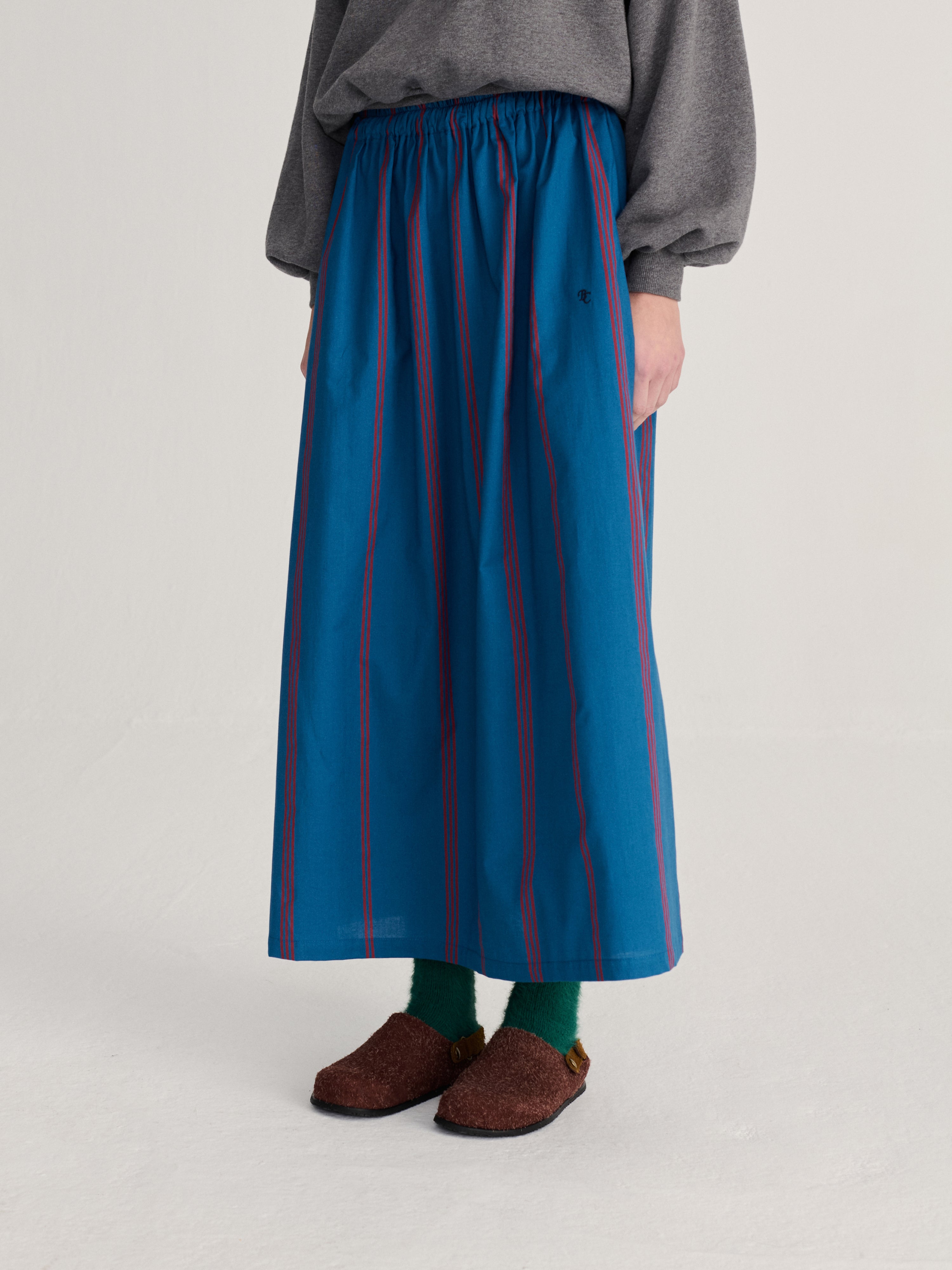 Triple stripes all over skirt blue