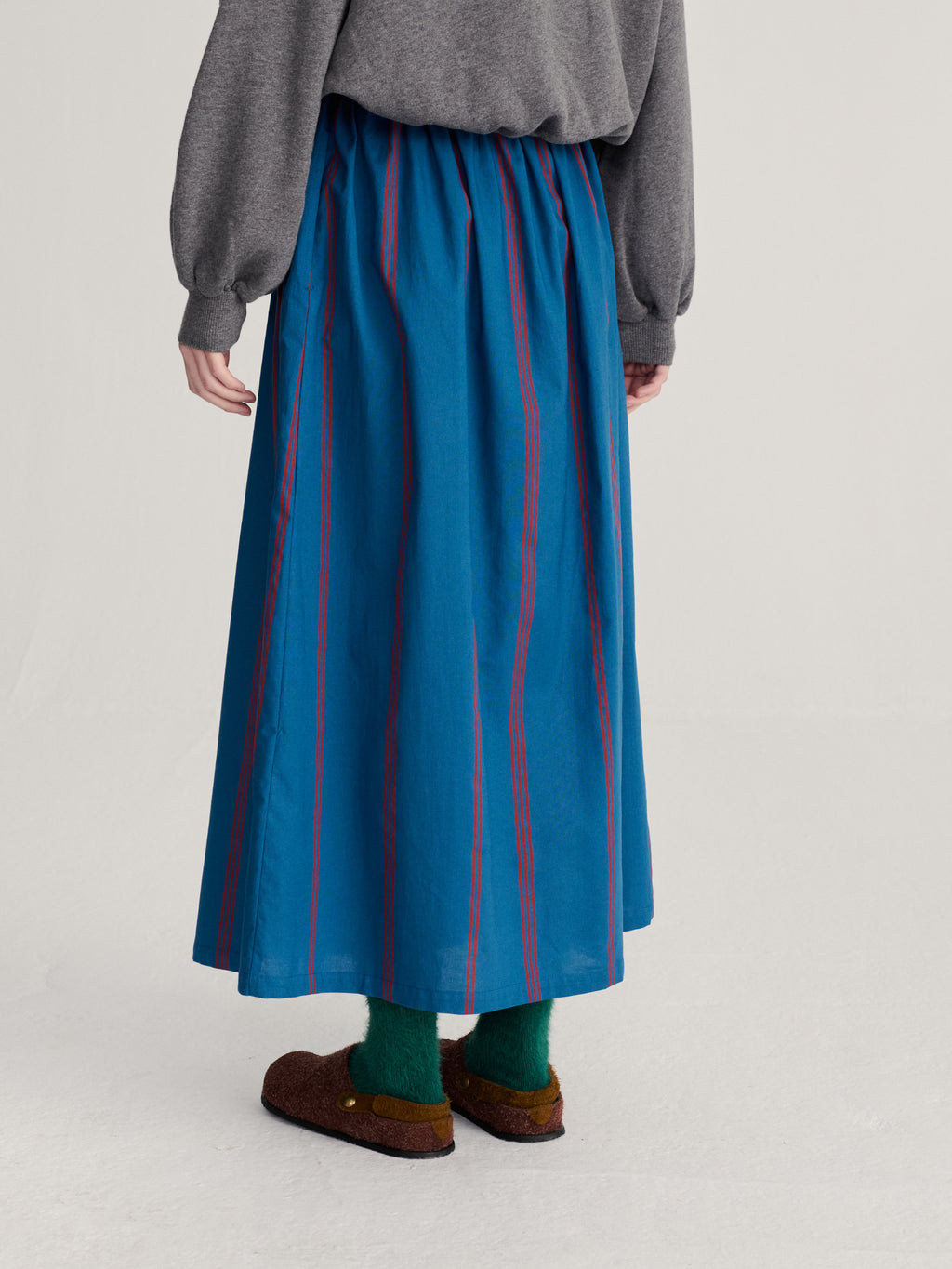 Triple stripes all over skirt blue