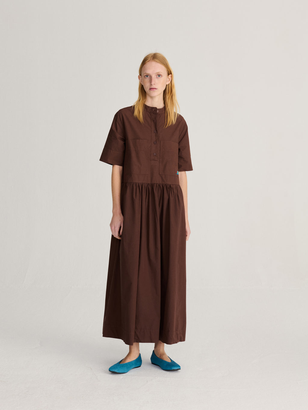 Monster mug paper touch midi dress brown