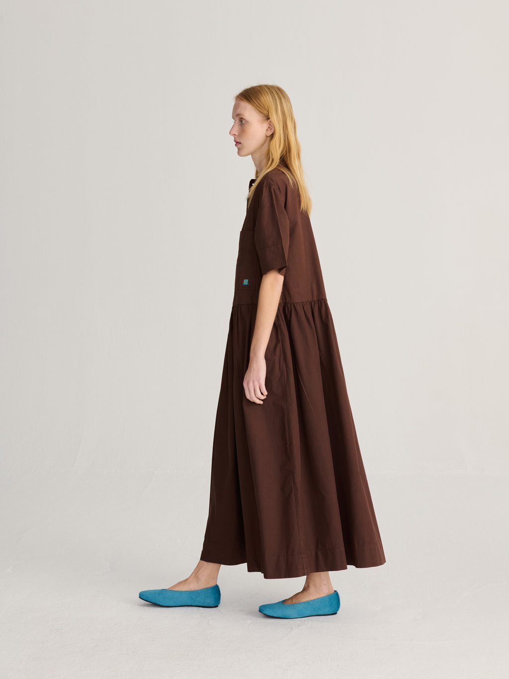 Monster mug paper touch midi dress brown
