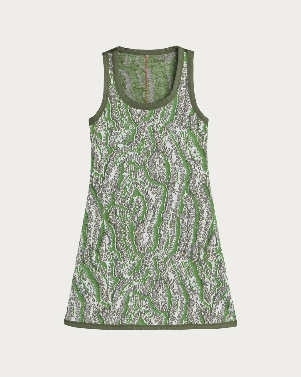 Coral green multi bias dress