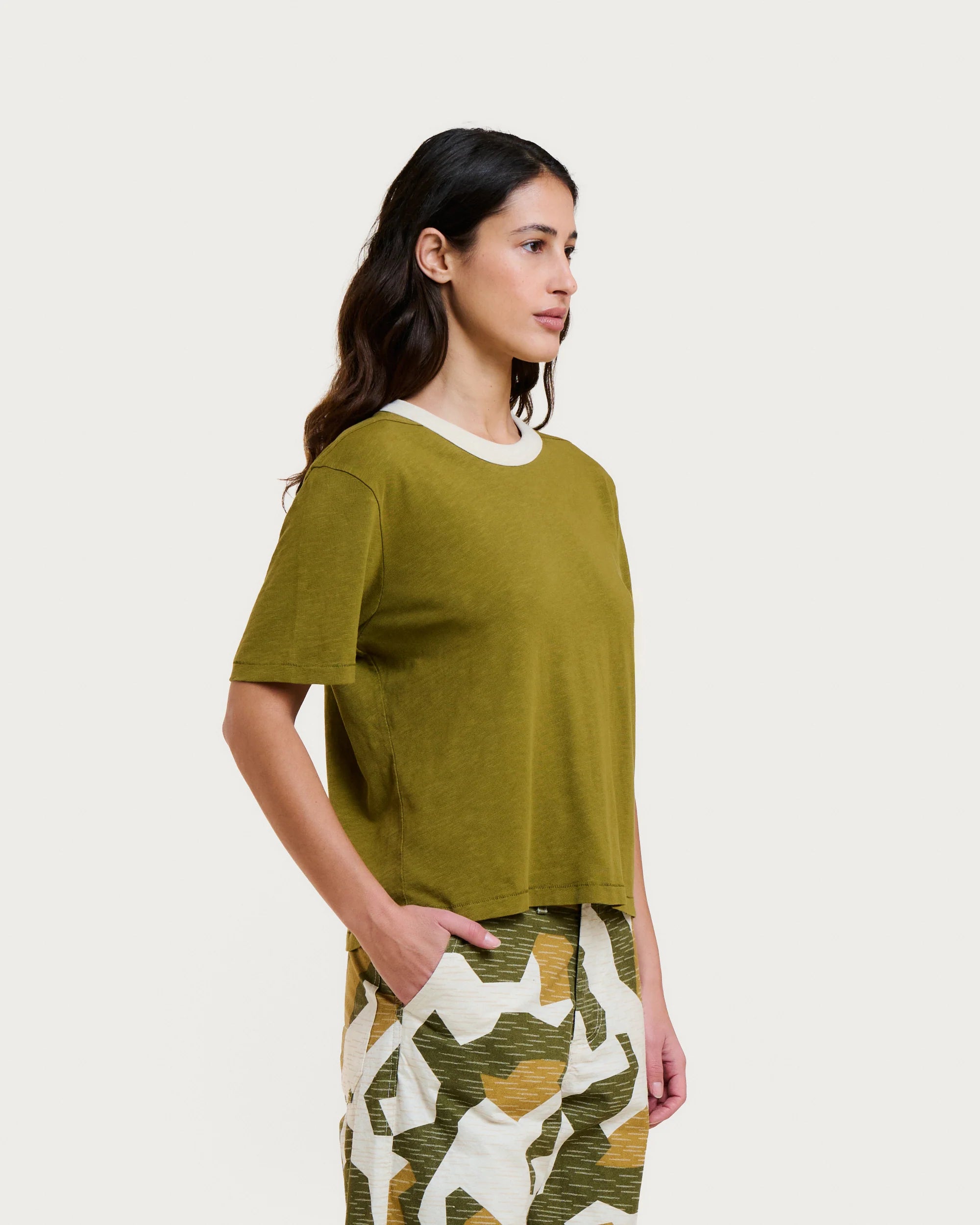 T-shirt billie khaki cream