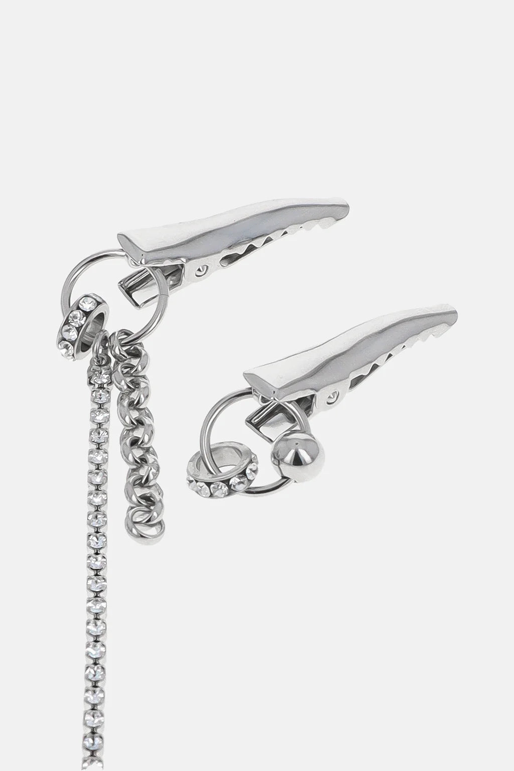 Beautiful crystal hair clip set palladium