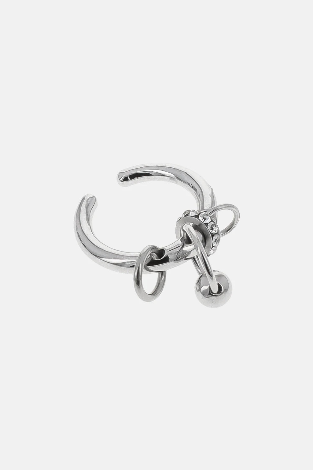 Beautiful crystal palladium ring