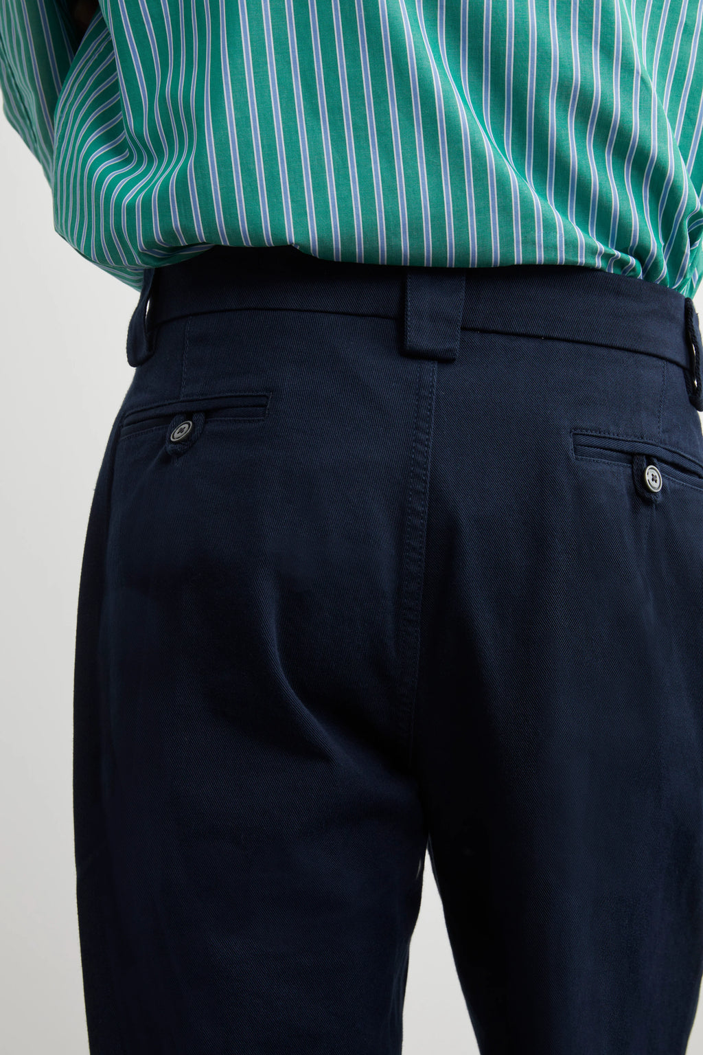 Navy pleated trousers