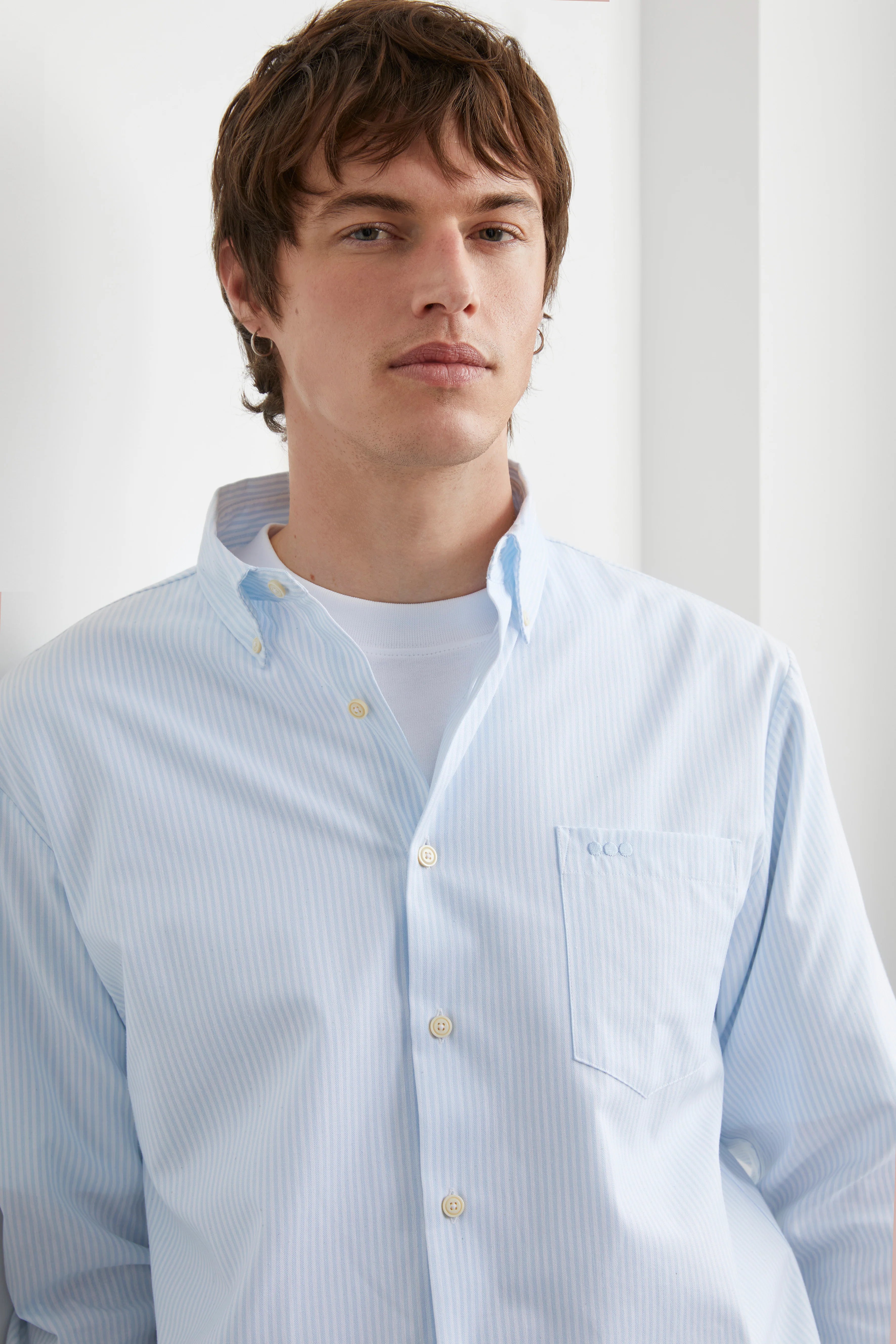 HEOL Blue Striped Oxford Shirt