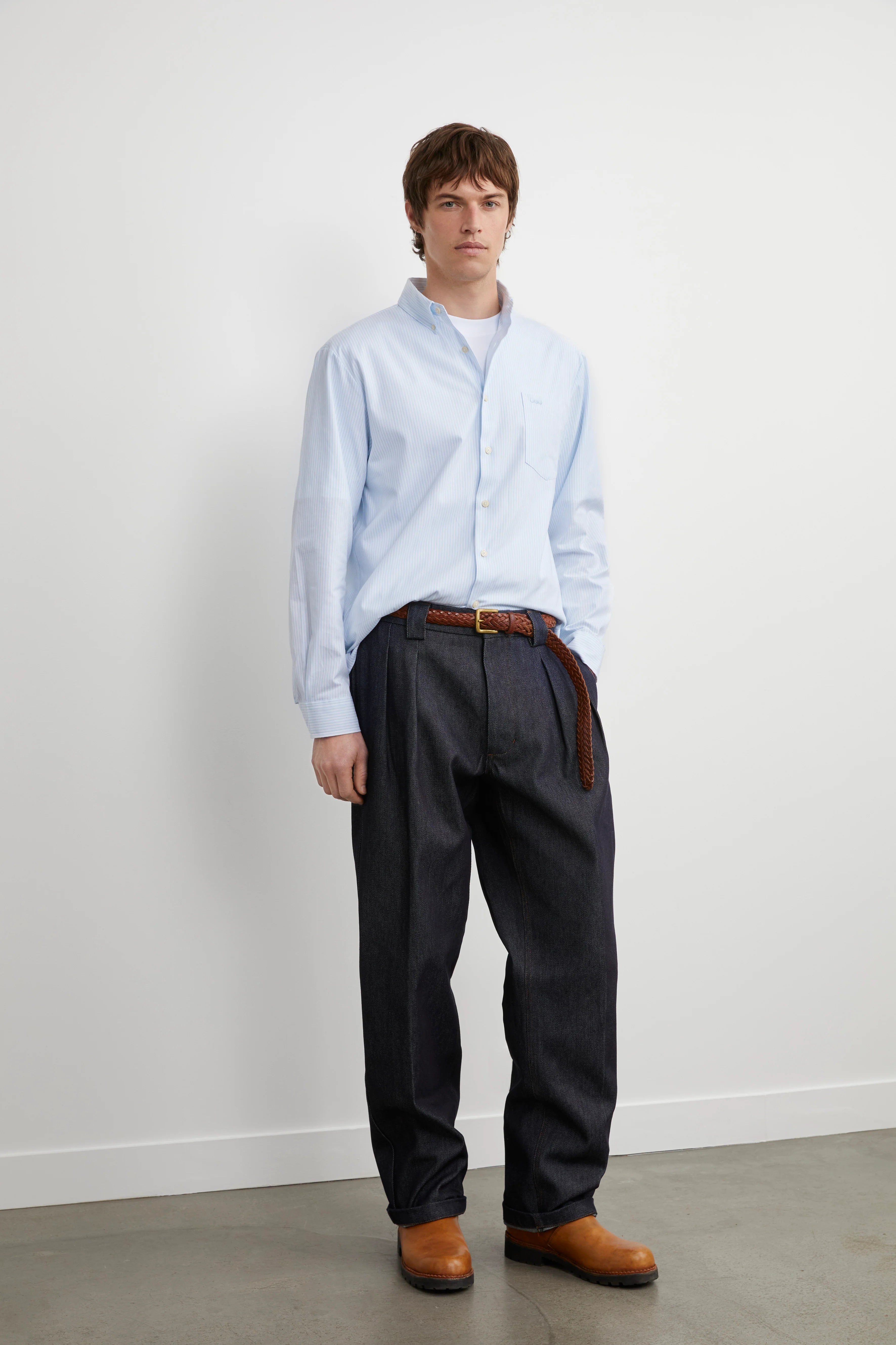 HEOL Blue Striped Oxford Shirt