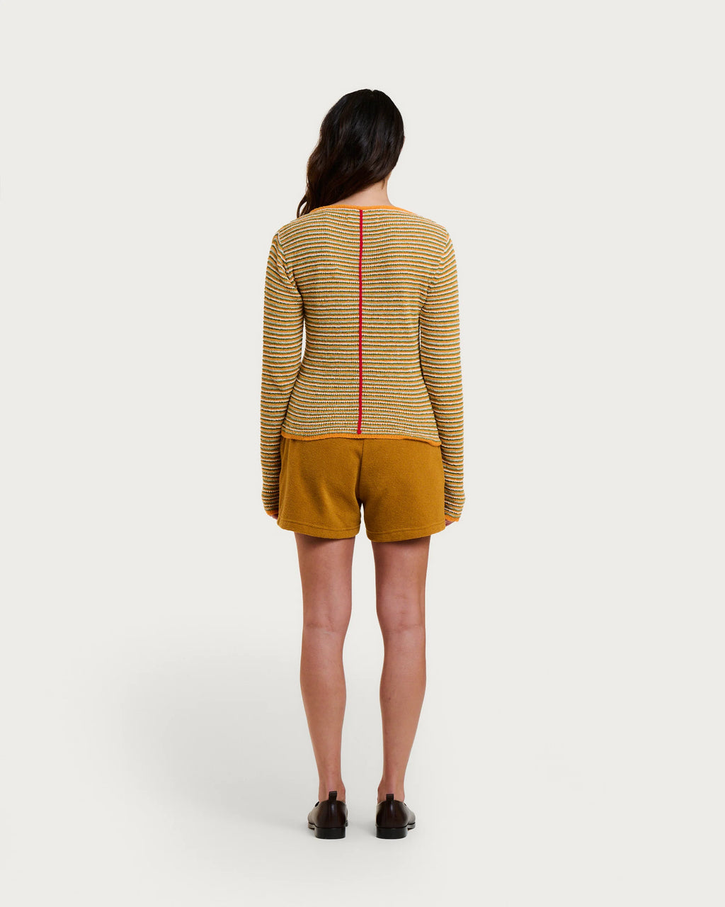 Cleo cardigan orange foam stripes