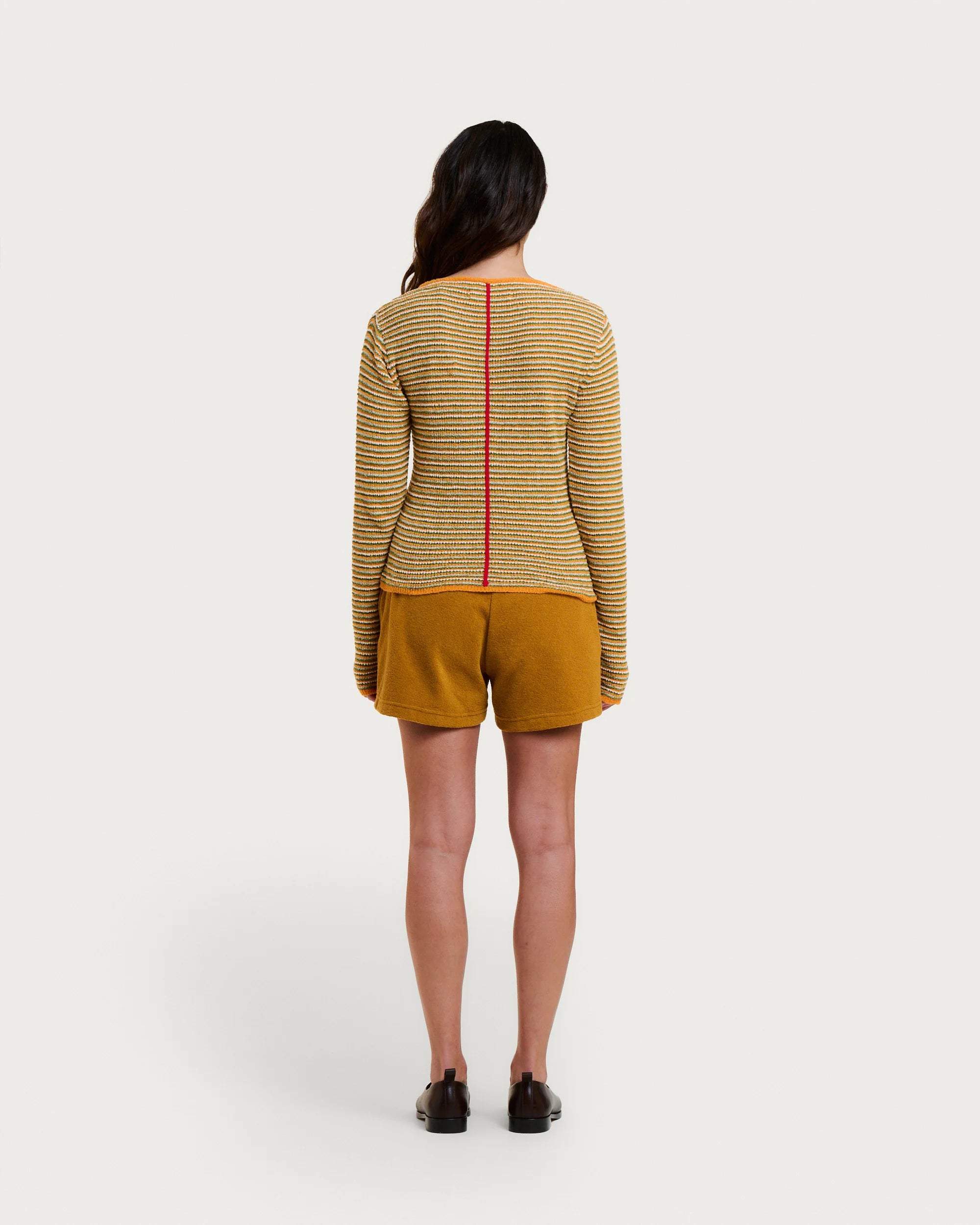 Cleo cardigan orange foam stripes