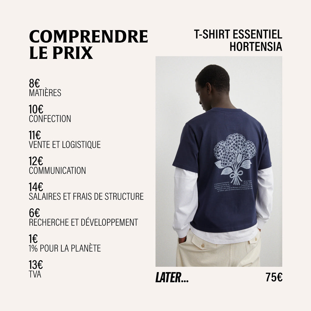 Navy hydrangea t-shirt