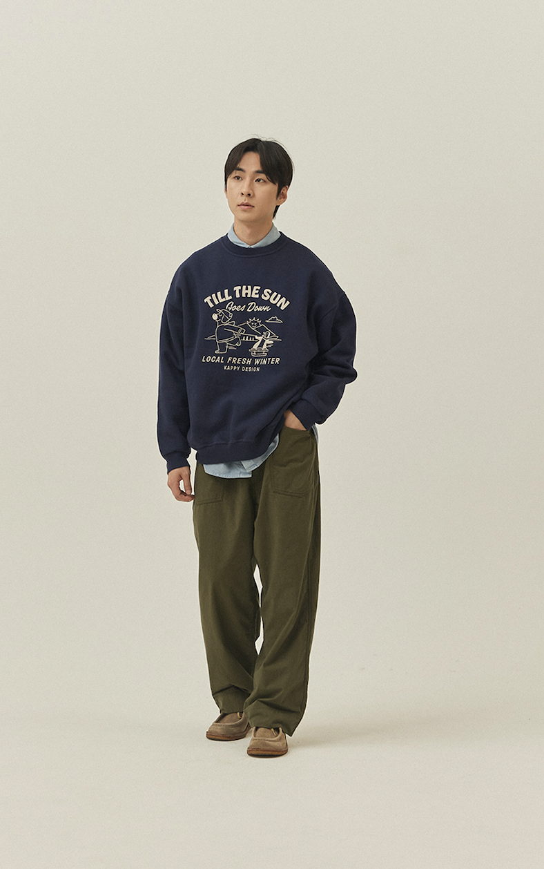 Kappy bear fluff sweatshirt navy
