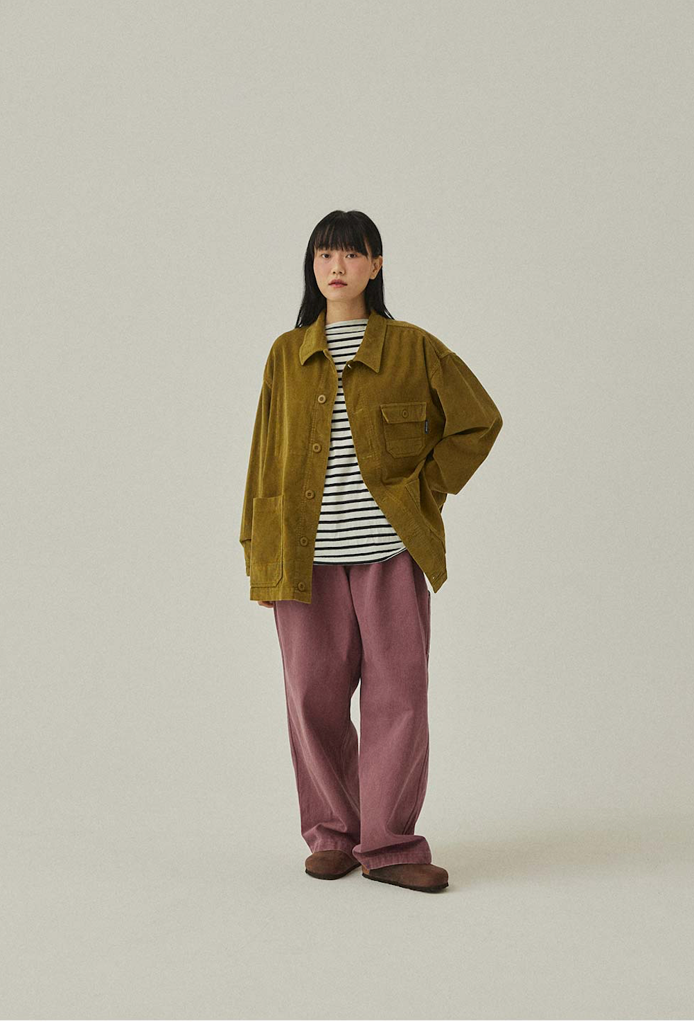 Two tuck wide cation pants purple