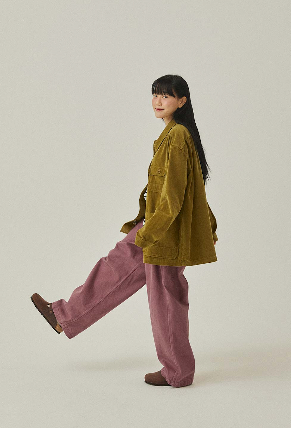 Two tuck wide cation pants purple