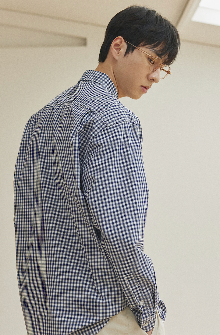 Chemise vichy bleu marine