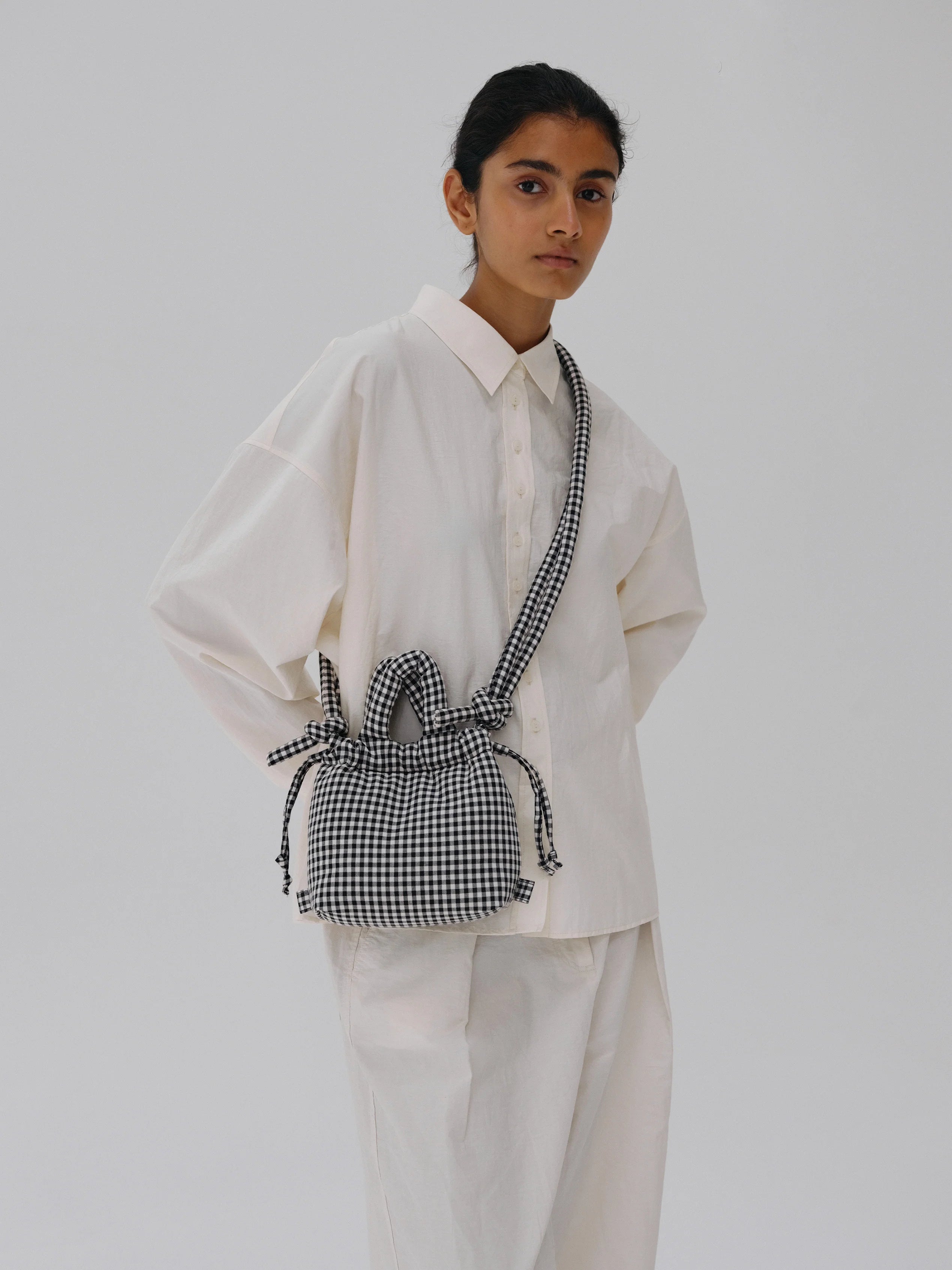Micro 'Ona' soft bag, Vichy black