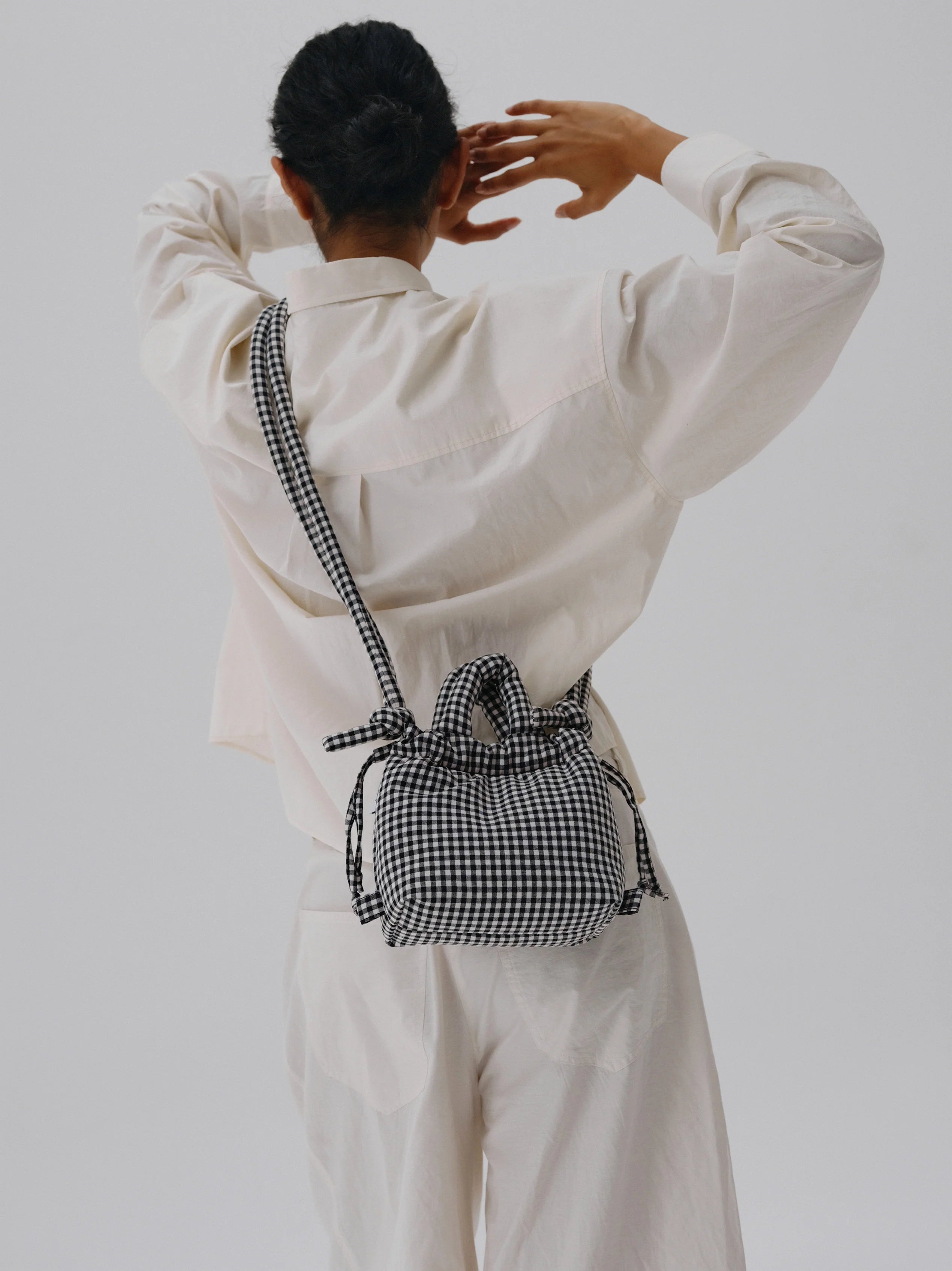 Micro 'Ona' soft bag, Vichy black