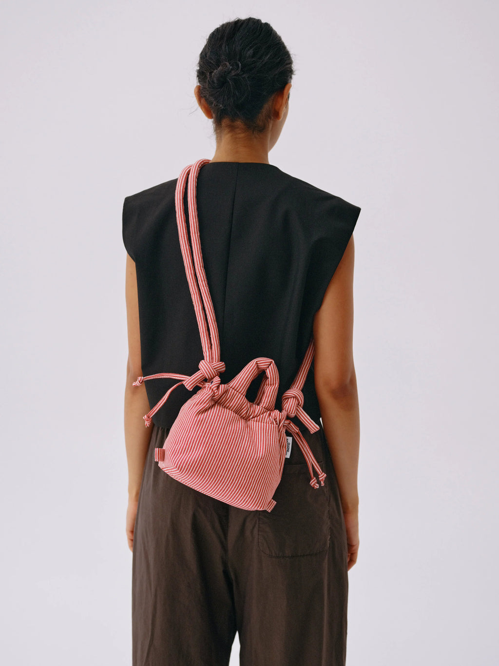 Micro Ona bag coton rayure rouge