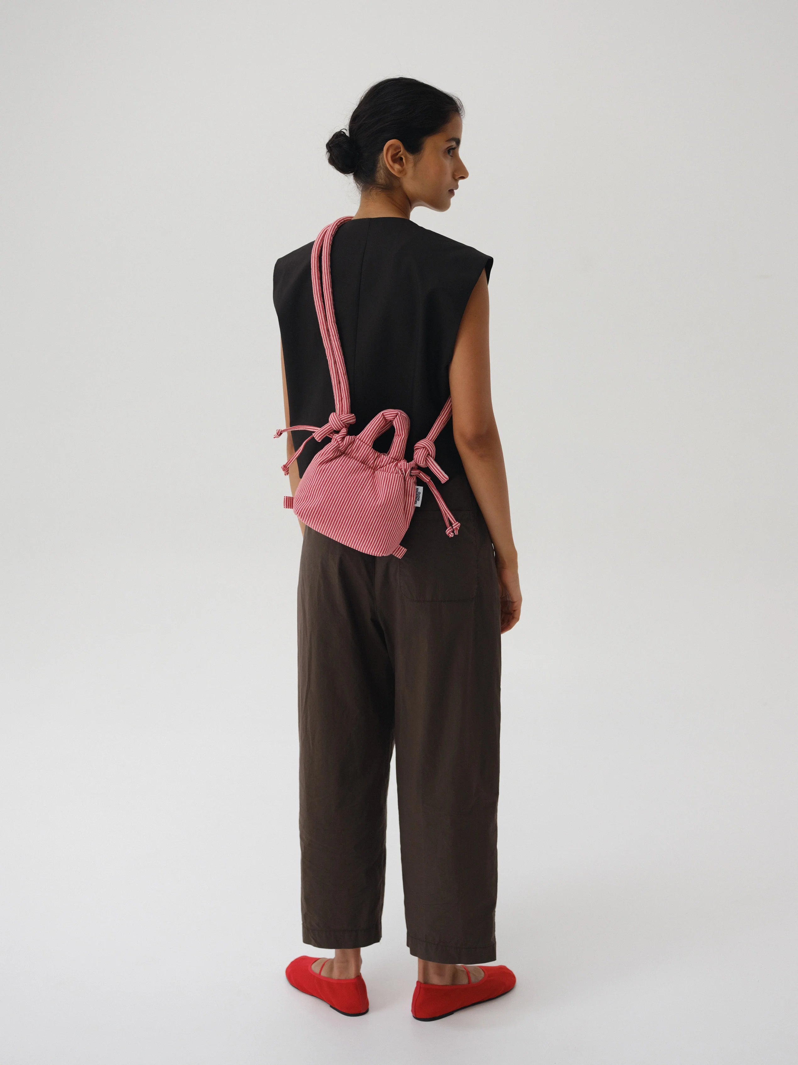 Micro Ona bag coton rayure rouge