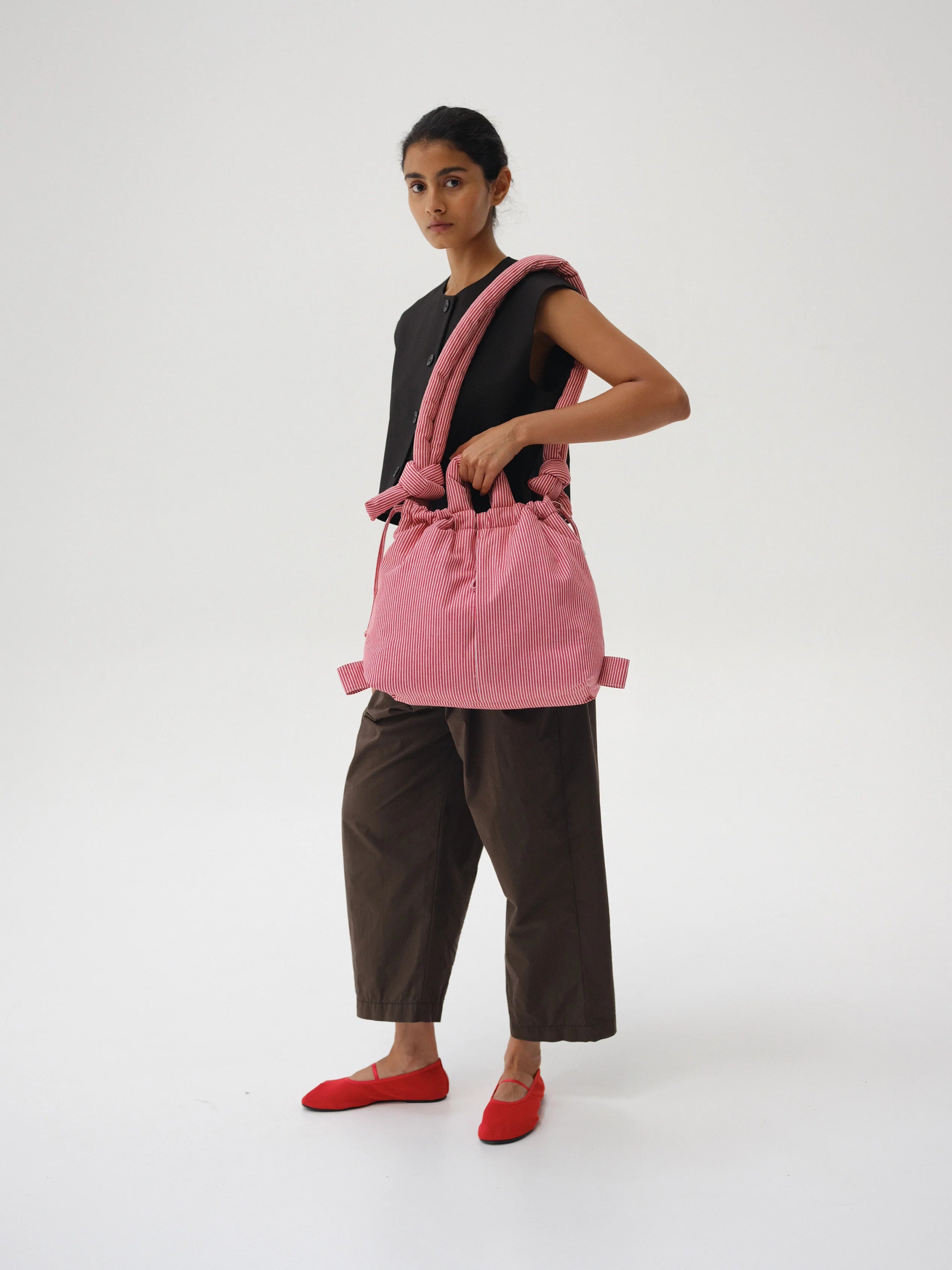 Ona soft bag cotton red stripe