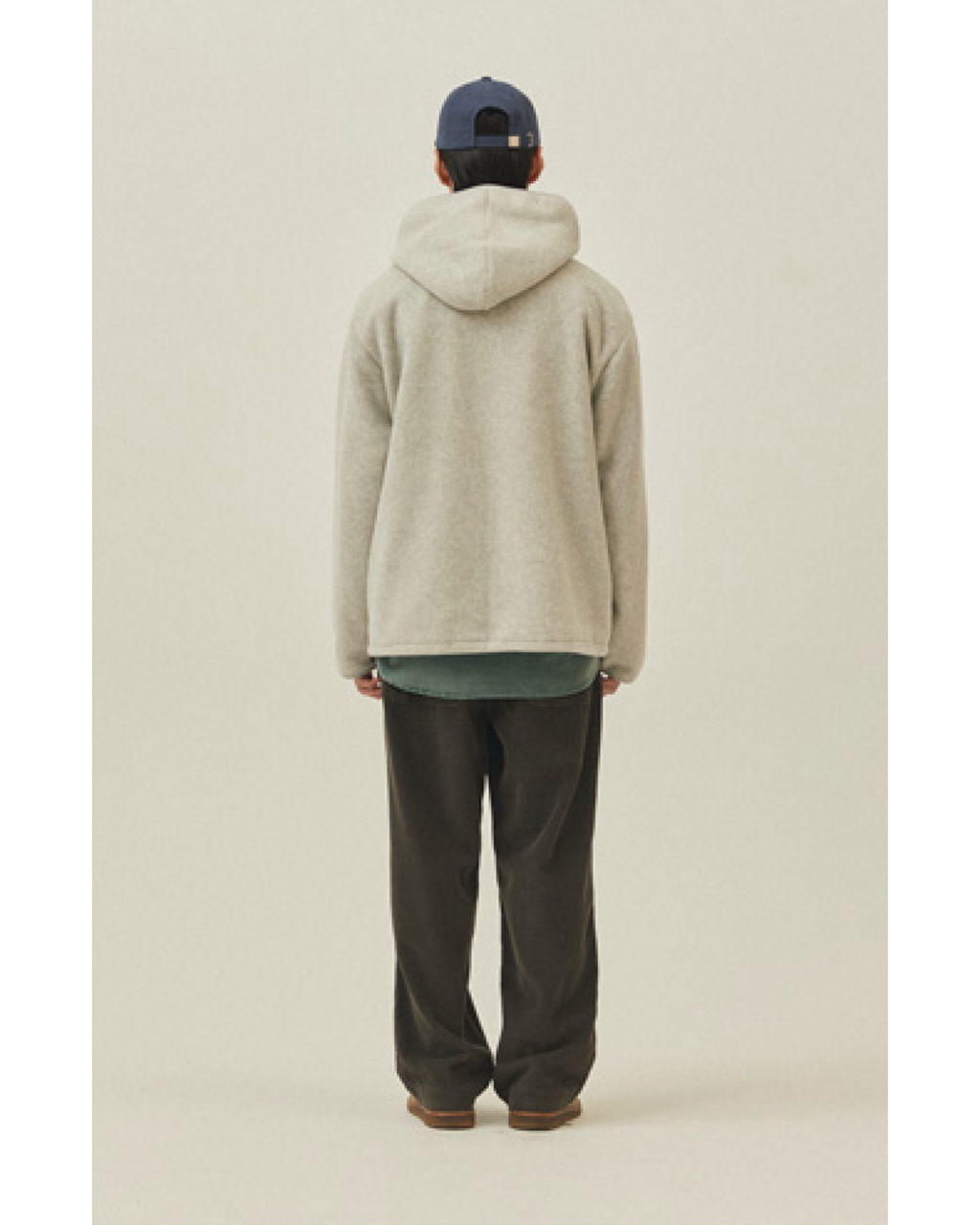 Sunrise fleece button hoodie heather white