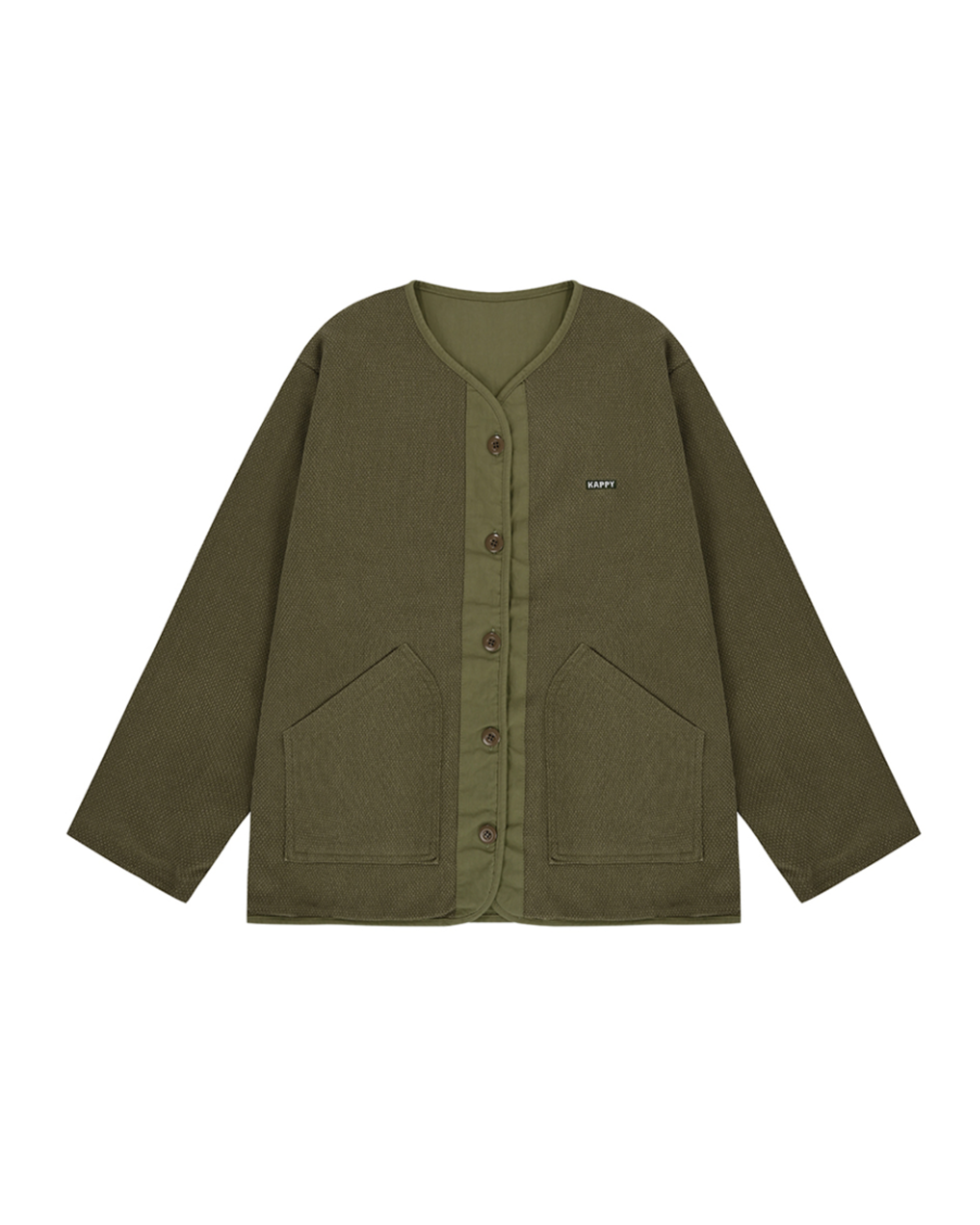 Reversible round utility jacket khaki
