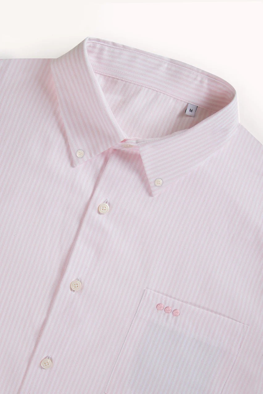 HEOL Pink Striped Oxford Shirt