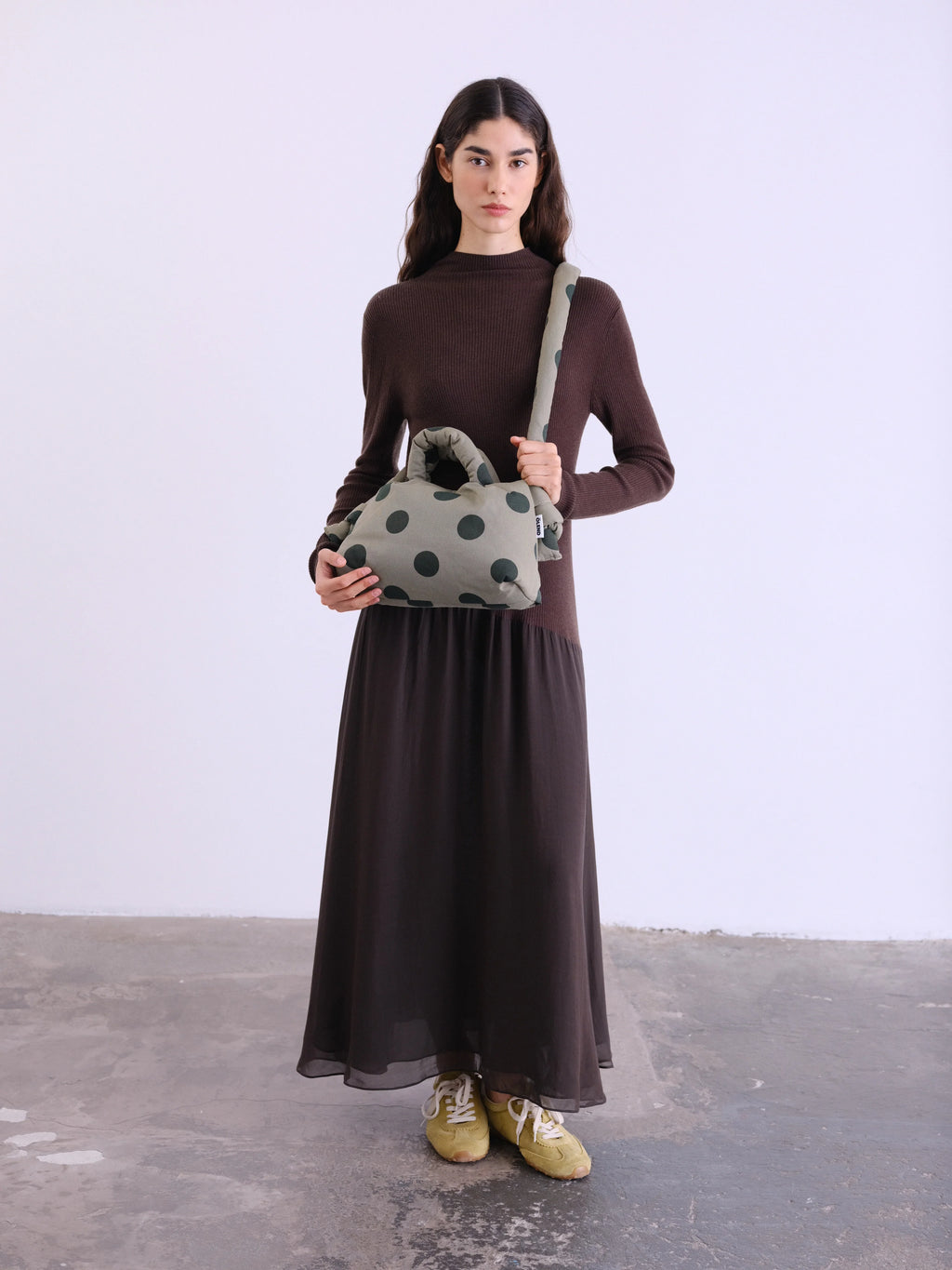 Mini Ona bag dots forest green sage