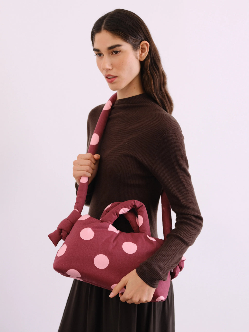 Mini Ona bag dots pale pink cherry red