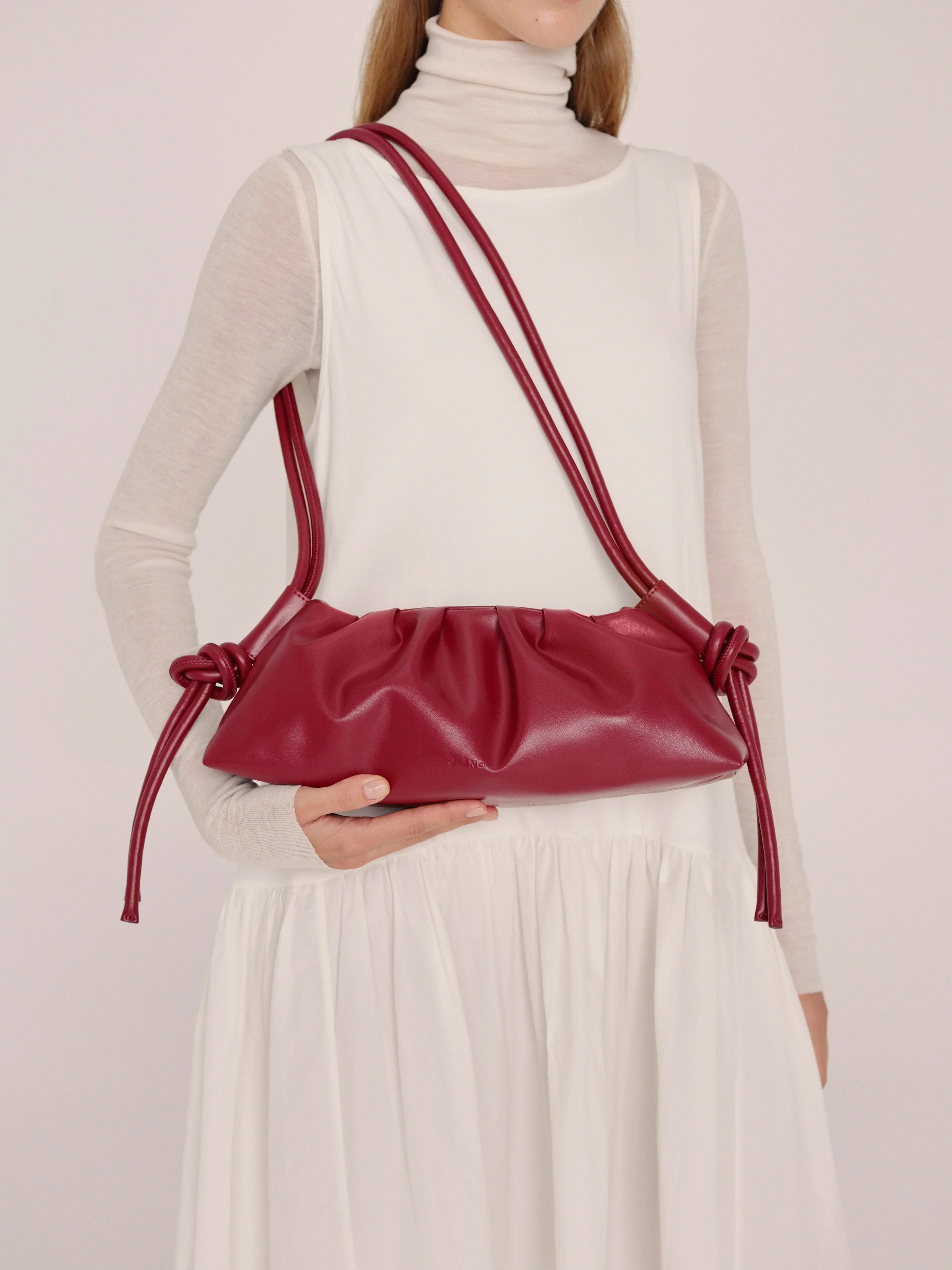 Dumpling bag cherry red
