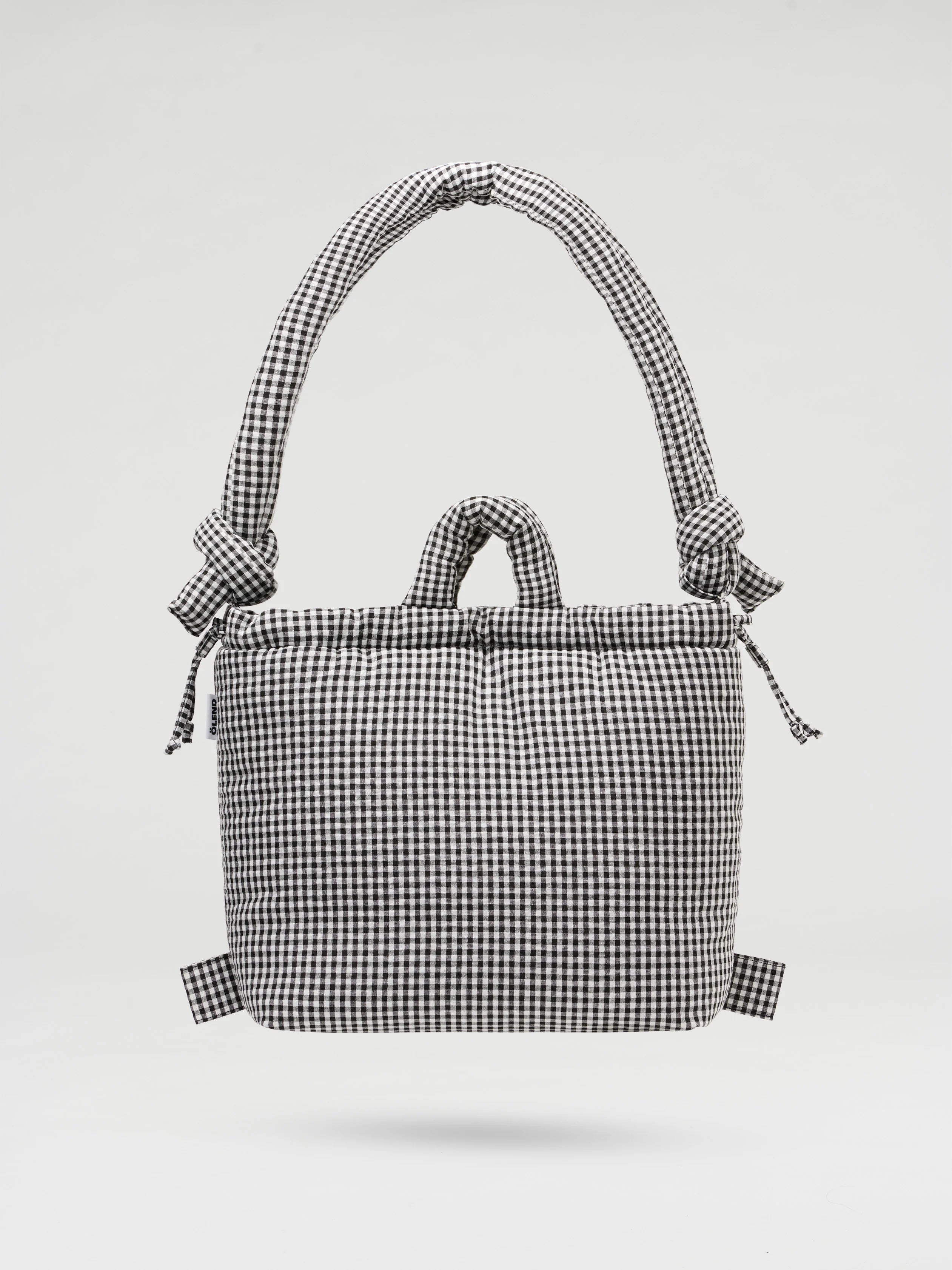 Ona soft black gingham bag