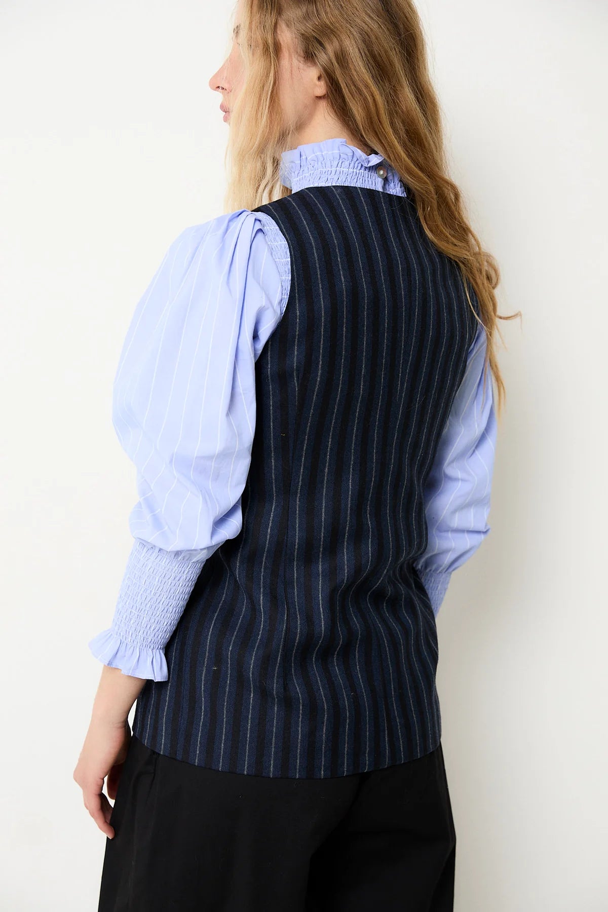 Navy striped Trujillo vest
