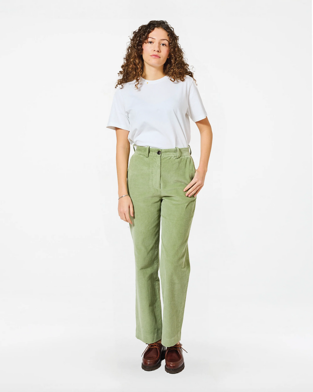 Misty green corduroy smoky pants